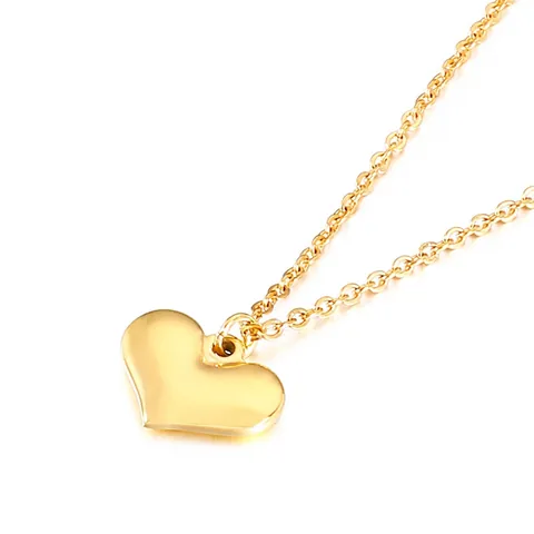 Koreaanse Stijl Roestvrijstalen Harthanger Ketting Voor Dames Minimalistische Spiegel Gepolijste Hart Sleutelbeen Ketting Sieraden