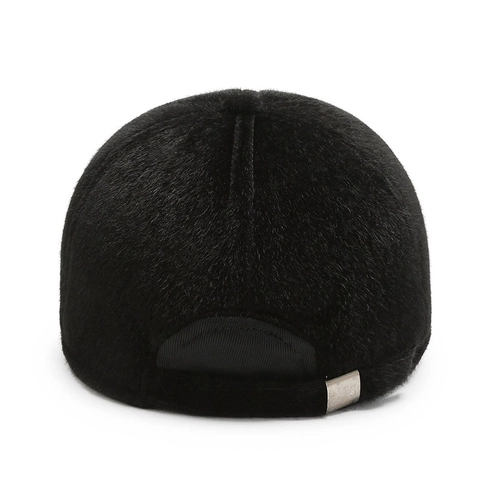 Men Winter Baseball Cap Faux Fur Warm Ear Protection Thickened Cold Weather Outdoor Hat Sport Logo Adjustable