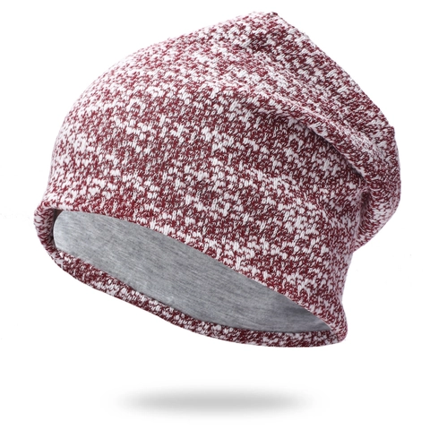 Slouchy Knitted Beanie Hat Acrylic With Cotton Lining Marled Warm Winter Skull Cap Casual For Men And Women