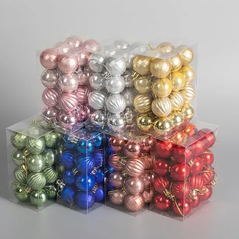 Weihnachtsbaumkugeln Elektroplattierter Kunststoff Hängende Kugeln Bunt Texturiert Für Feiertage Weihnachtsbaumschmuck Saisonales Ornament