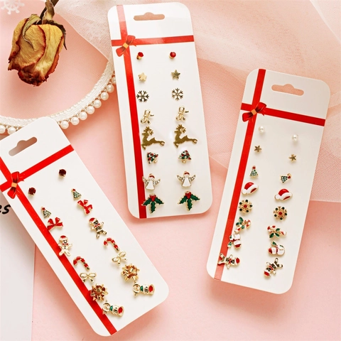 Legierung Weihnachts Ohrstecker Für Damen Weihnachtsmann Elch Schneemann Weihnachtsbaum Schneeflocke Stern Festlicher Schmuck Geschenk