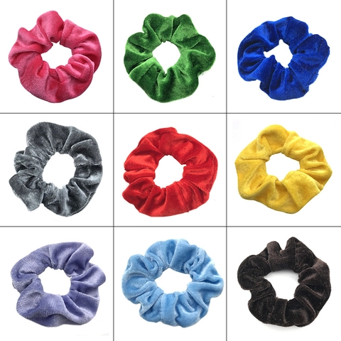 Velvet Scrunchies Elastic Soft Hair Ties Retro Solid Color Ponytail Holders Hair Accessories Women Girls