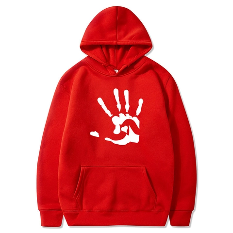 Felpa Con Cappuccio Da Uomo Foderata In Pile Manica Lunga Stampa Mano Cuore Grafica Casual Con Tasca A Marsupio