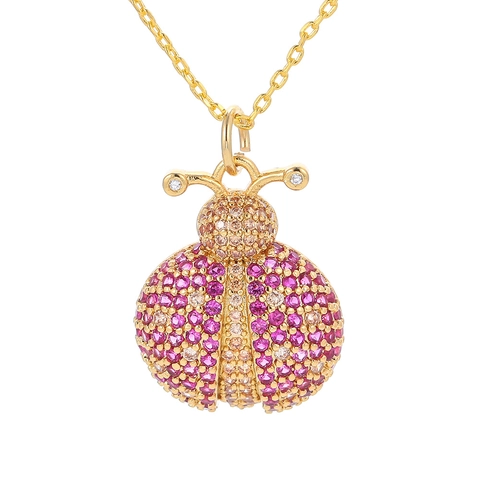 Fashion Copper Zirconia Pendant Necklace For Women Animal Clover Seahorse Lightning High Heel Pave Rhinestone Jewelry Necklace