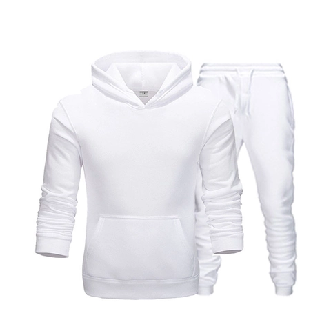 Atuendo Deportivo Casual Sudadera Con Capucha Y Pantalón Mezcla De Algodón Felpa Jersey De Manga Larga Unisex