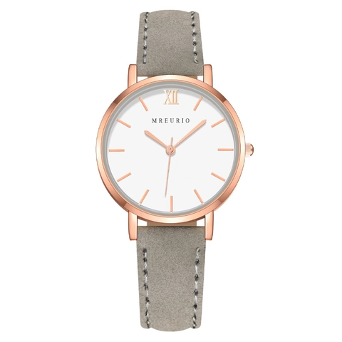 Montre À Quartz Pour Femmes Chiffres Romains Minimalistes Mode Montre Bracelet Analogique Bracelet En Cuir Boîtier Métal