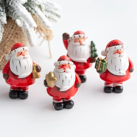 Ornamenti Natalizi In Miniatura Statuine Di Babbo Natale E Pupazzo Di Neve In Resina Decorazione Da Scrivania Micro Paesaggio