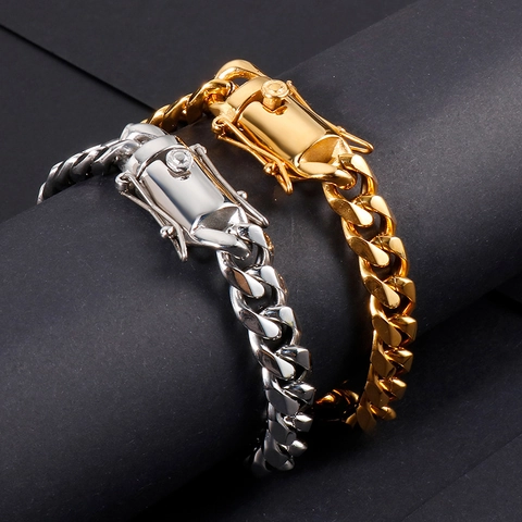 Cuban Link Chain Necklace Bracelet 316L Stainless Steel Polished Hip Hop Punk Chunky Thick Chain Jewelry For Men Women