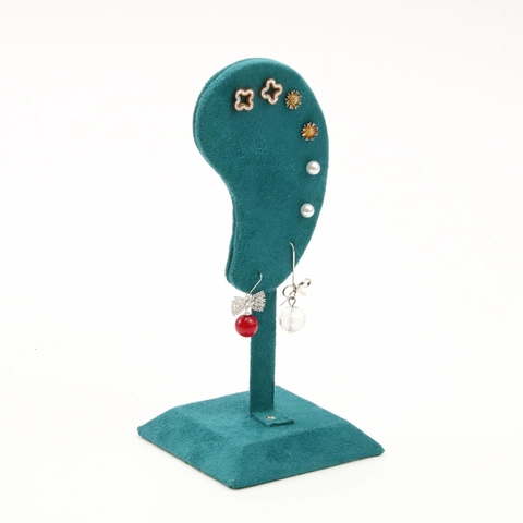 Earring Display Stand Human Ear Shaped Velvet PU Leather Linen Jewelry Organizer Holder For Studs Retail Countertop Showcase