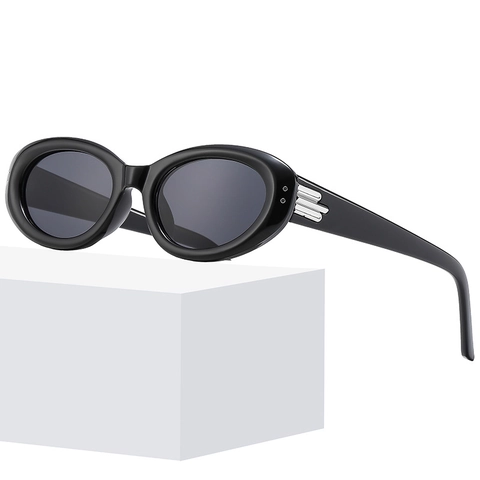 Fashion Retro Oval Cat Eye Sunglasses UV400 Protection Plastic Frame Metal Decor For Women Men Trendy Street Style Shades