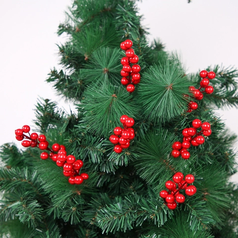 Artificial Christmas Red Berry Stems Foam Berries For Home Holiday Party Decor Decorative Berry Branches For Wreath Garland Christmas Tree Ornaments