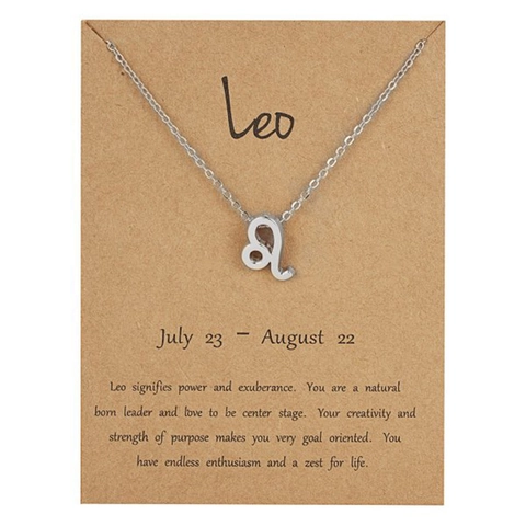 Collar Signo Del Zodiaco Colgante Símbolo Constelación Aleación Chapada En Oro Vidrio Con Tarjeta De Regalo Para Mujeres