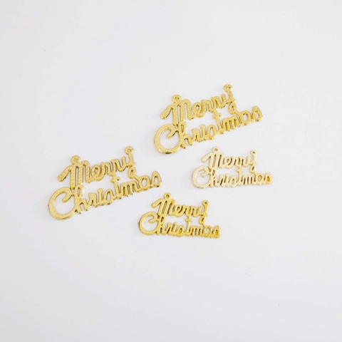 Merry Christmas Letter Sign Decoration Electroplated Plastic For Tree Cake Topper Holiday Party Festive Home Ornament