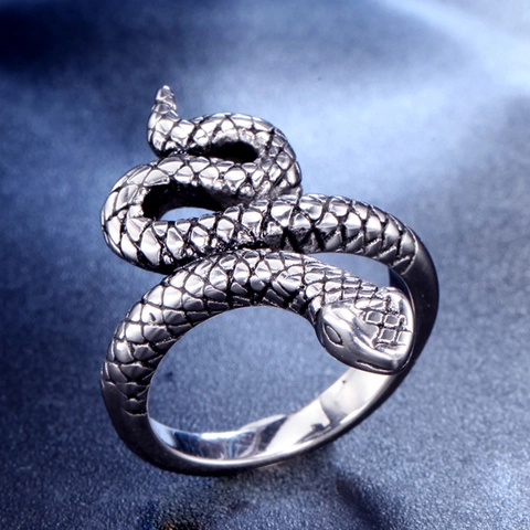 Anello Serpente Retrò In Acciaio Inossidabile Avvolgente Stile Punk Gotico Uomo