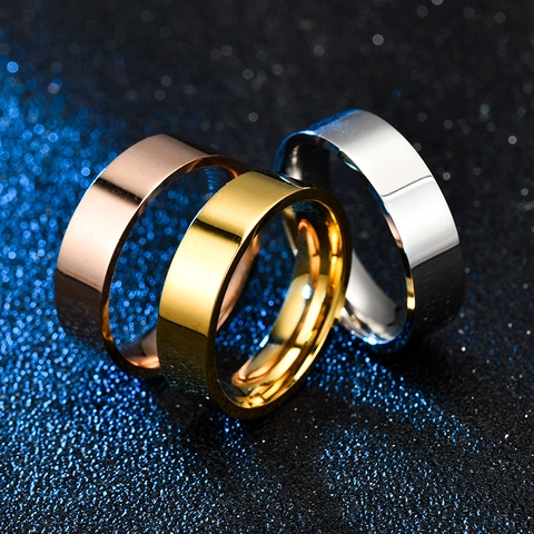 Anello Minimalista In Acciaio Inossidabile Con Superficie Liscia Per Uomo Donna Moda Fascia Lucidata Gioielli Regalo Accessorio Versatile