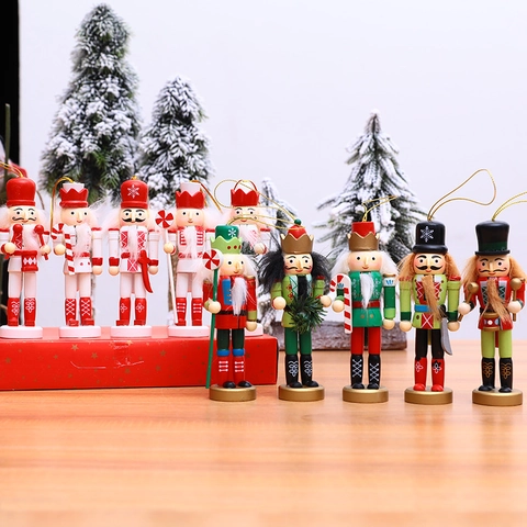 Ornements Soldat Casse-Noisette En Bois Peints Casse-Noisette Roi Figurine Pour Décoration De Table Noël Cadeau Maison