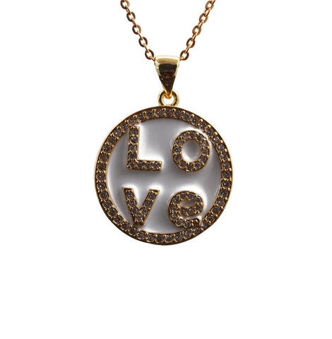 Collana Con Pendente A Cuore Rame Lettera LOVE Zircone Intarsiato Gioielli Moda Eleganti Da Donna