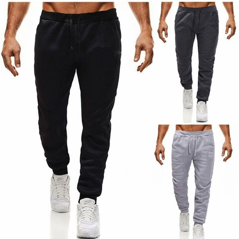 Men's Joggers Sweatpants Fleece Lined Cotton Polyester Blend Drawstring Waist Ribbed Cuffs Casual Sports Athletic Pants