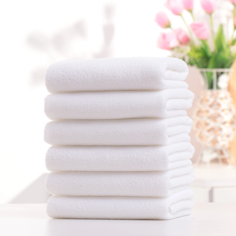 Microfiber Face Towels High Absorbent Lint Free Thickened Soft Hand Cloth For Hotel Salon Spa Bathroom White