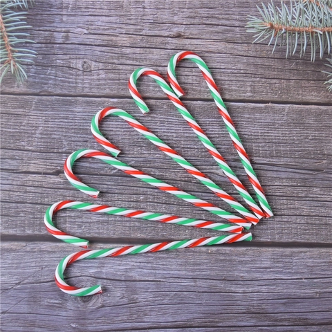 Ornamenti Appesi A Canna Di Zucchero Di Natale Acrilico Rosso Bianco Verde A Strisce Spirale Per Albero Finestra