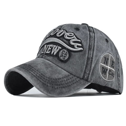 Gorra De Béisbol De Algodón Lavado Vintage Bordado 3D Ajustable Sombrero De Sol Para Deportes Al Aire Libre Unisex