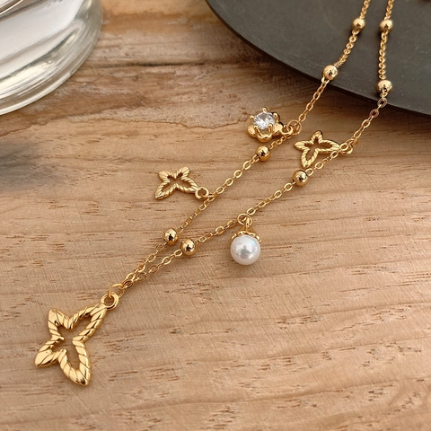 Collana Farfalla In Argento Sterling 925 Con Pendente Perla Artificial E Zircone Gioielli Eleganti E Delicati Per Donna Regalo