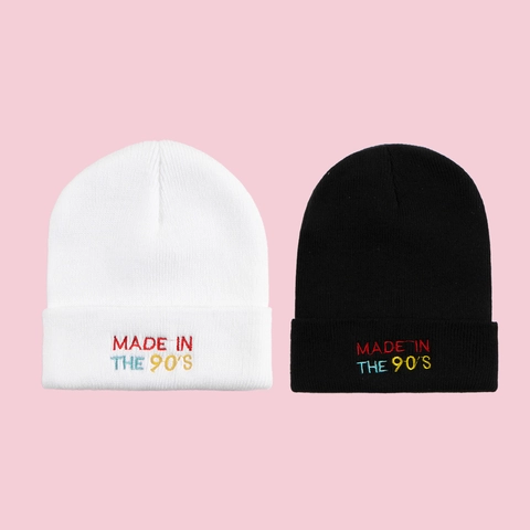 Acrylic Knitted Beanie For Men Women Winter Warm Keep Warm Nineties Letter Embroidered Casual Fashion Warm Knit Hat