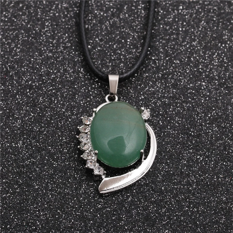 Collana Con Pendente In Pietra Avventurina Verde Stile Etnico Gioielli Corda Di Cera Moda Per Donna Albero Della Vita