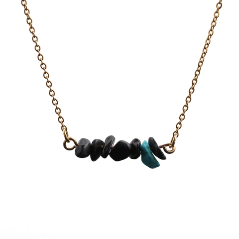 Collier En Cuivre Avec Perles De Pierre Naturelle Irrégulières Chaîne En O Dorée Bijoux Bohèmes Vintage Pour Femmes