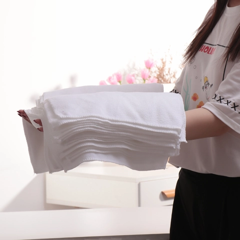 Solid White Microfiber Bathroom Towel High Absorbent Plain Woven Quick Dry Face Hand Towel Washcloth For Hotel Spa Home Use