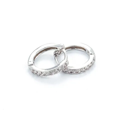 Simple Copper Round Hoop Earrings Micro Pave Zirconia Huggie Ear Clips Gold Silver Black For Women Fashion Jewelry Accessories
