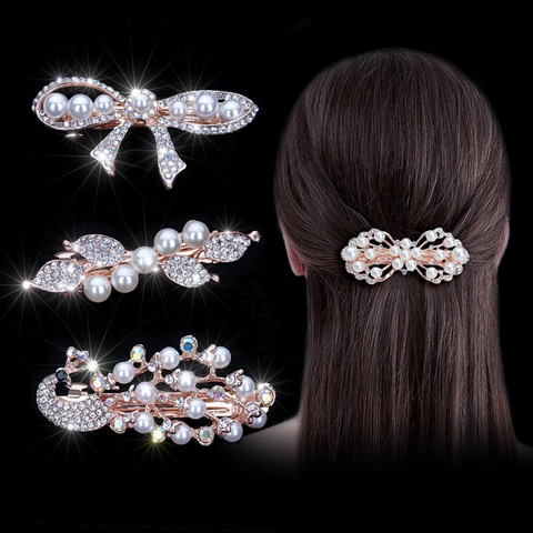 Fermagli Per Capelli In Lega Strass Künstliche Perle Farfalla Cuore Fiore Accessori Per Capelli Eleganti Per Donne Ragazze