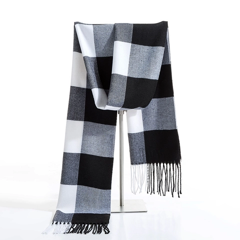 Klassischer Karierter Schal Aus Weichem Kaschmirimitat Mit Eleganten Quasten Für Herbst Und Winter
