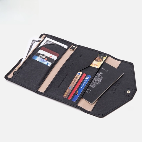Porta Passaporto Da Viaggio Blocco RFID Portafoglio Pelle PU Organizzatore Documenti Busta Custodia Per Carte