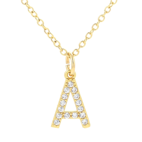 Alphabet Anhänger Halskette Kupfer Zirkonia Micro Pave Kette Minimalistisch Mode Schmuck Für Damen Personalisiertes Geschenk