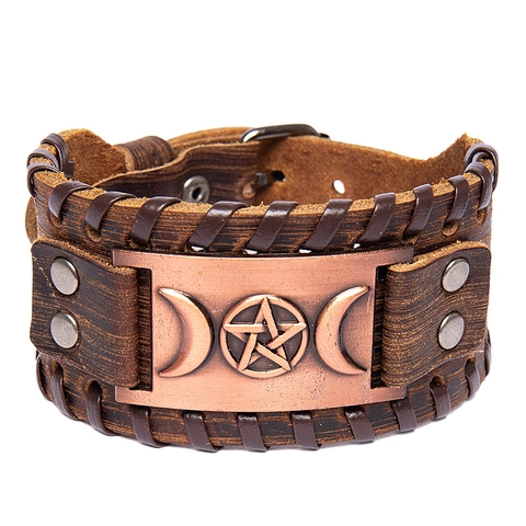 Pulsera de Cuero Trenzado con Símbolo de Odín Vikingo Vintage Tótem Nórdico Runa Aleación Placa de Metal Punk Joyería de Muñeca Para Hombre Mujer