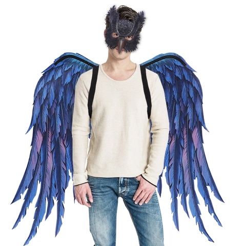 Dragon Owl Mask And Wings Halloween Costume Props For Adults Cosplay Party PU Non-Woven Fabric Masquerade Decoration