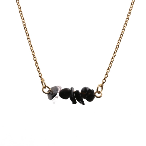 Collier En Cuivre Avec Perles De Pierre Naturelle Irrégulières Chaîne En O Dorée Bijoux Bohèmes Vintage Pour Femmes