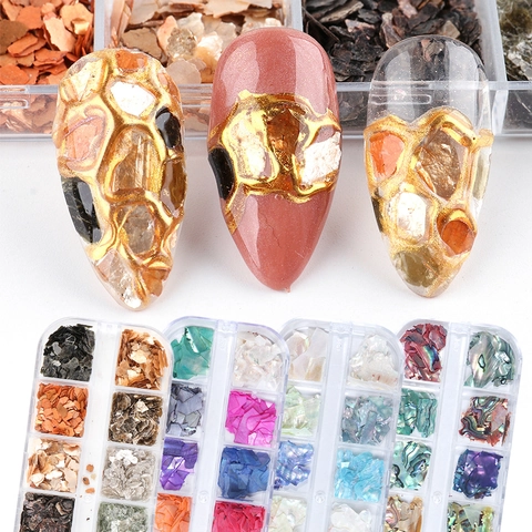 Irregular Abalone Shell Flakes Nail Art Sequins Natural Artificial Pearl Luster Thin Manicure Decoration DIY Professional