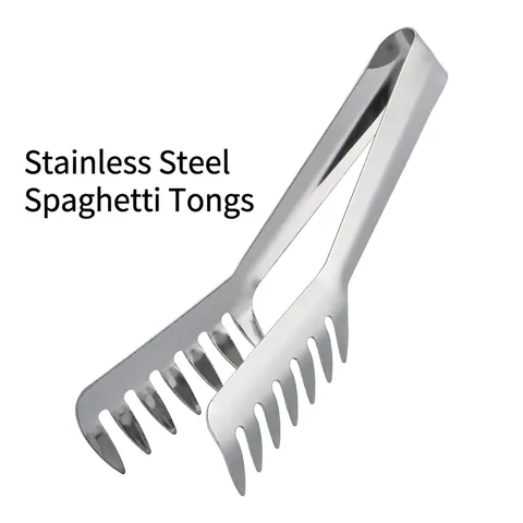 Edelstahl Spaghetti Zange Pasta Servierer Kammform Nudeln Clip Professionelle Salat Lebensmittel Greifwerkzeug Küche