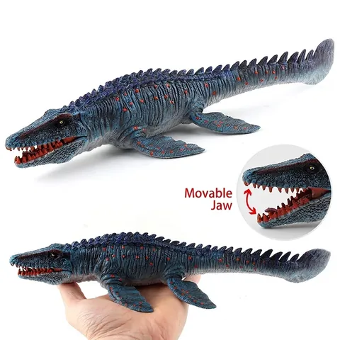 Realistic Mosasaurus Dinosaur Figure Toy Solid PVC Marine Animal Model With Movable Jaw Jurassic Prehistoric Ornament