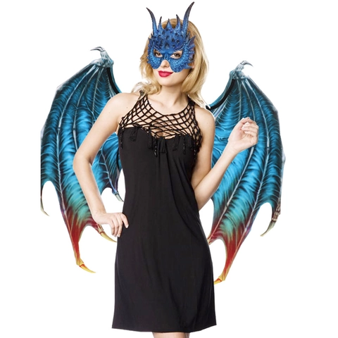 Dragon Owl Mask And Wings Halloween Costume Props For Adults Cosplay Party PU Non-Woven Fabric Masquerade Decoration