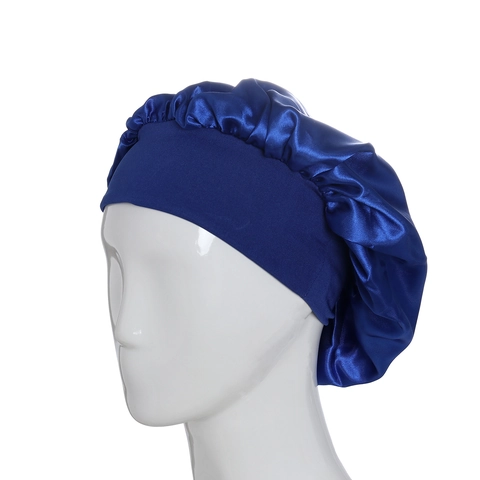 Satin Sleep Bonnet Nightcap Wide Elastic Band Satin Feel Hair Care Head Cover For Women Sleeping Hat Soft Glossy