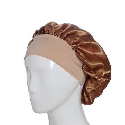 Satin Sleep Bonnet Nightcap Wide Elastic Band Satin Feel Hair Care Head Cover For Women Sleeping Hat Soft Glossy
