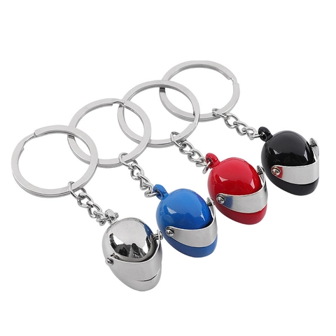 Portachiavi Casco Moto Lega Di Zinco Creativo Mini Casco Da Corsa Forma Con Visiera Mobile Regalo Automobilistico