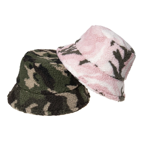 Emmer Hoed Camouflage Lamswol Winter Warm Winddicht Outdoor Casual Vissershoed Voor Dames Heren Zacht Pluche