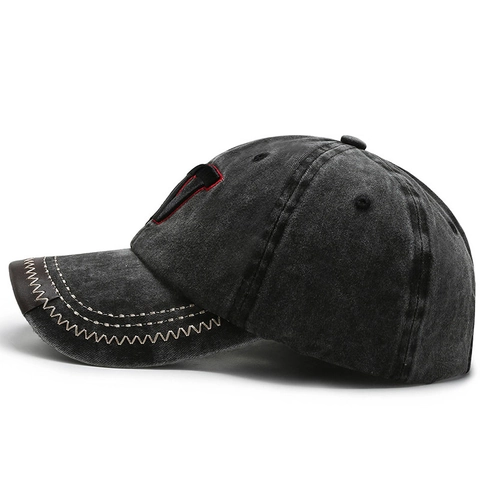 Gorra De Béisbol De Algodón Lavado Vintage Gorra Distressed Bordado Letra W Borde De Cuero Hebilla De Metal Ajustable