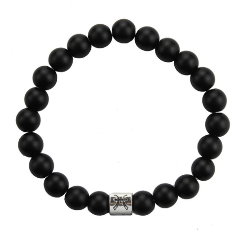 Zodiac Constellation Matte Stone Beaded Bracelet Men Elastic Astrology Accessory Gift