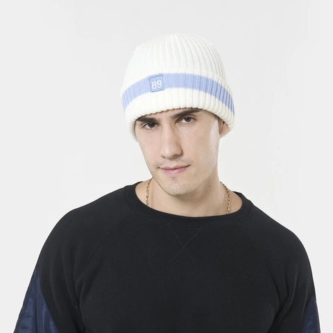 Knitted Beanie Hat Acrylic Ribbed Striped Winter Warm Streetwear Hip Hop Style Urban Casual Graphic Patch Accessory