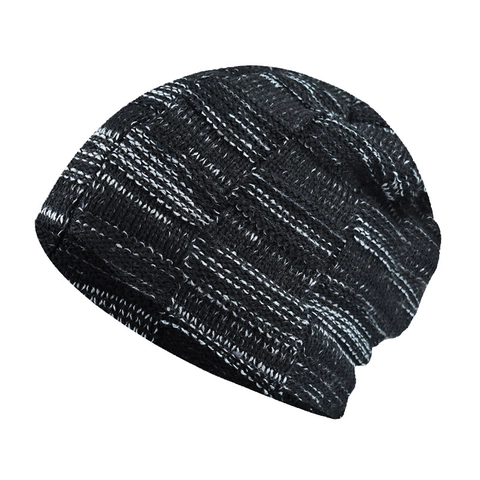 Berretto Invernale In Maglia Trama A Nido D'Ape Foderato In Pile Caldo Outdoor Quotidiano Accessori Minimalisti Per Uomini Donne
